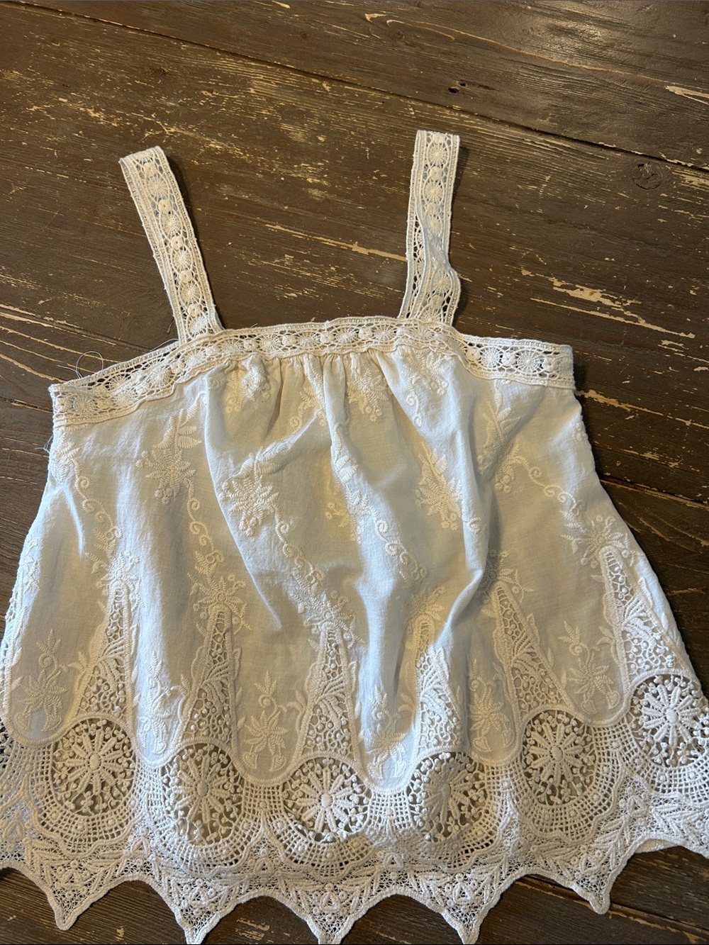 Zara Girls Cream Lace Embroidered Girls Tank Top
